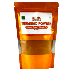 Dr. Ma Naturals Himalayan Turmeric Powder 200g standing pouch – pure, high-curcumin haldi sourced from Himalayan hills, natural and chemical-free.