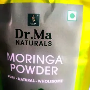 Dr Ma Naturals Moringa Powder 100 g packet – pure organic superfood rich in vitamins, minerals, and antioxidant