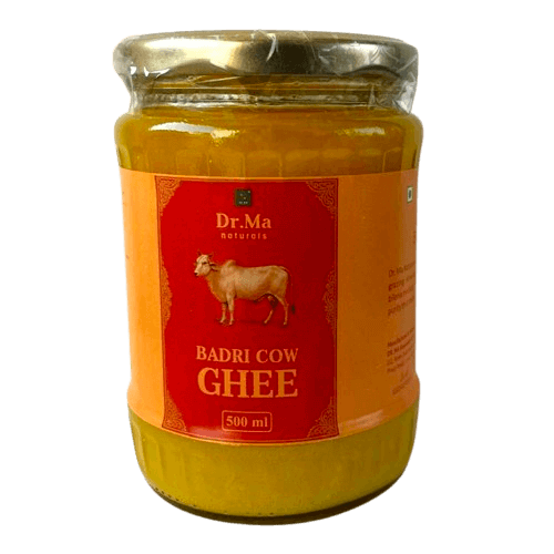 Dr. Ma Naturals Badri Cow Ghee 500 ml jar-pure A2 desi cow ghee from Himalayan Badri cows